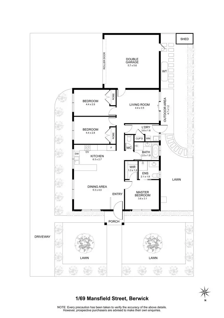 Floorplan of Homely unit listing, 1/69 Mansfield Street, Berwick VIC 3806
