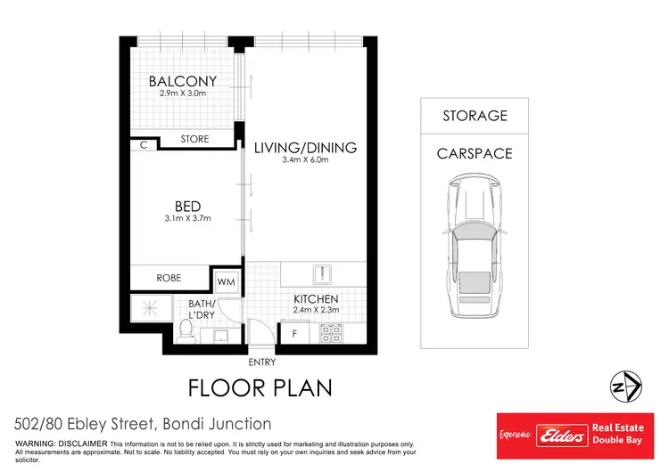 Floorplan of Homely apartment listing, 502/80 Ebley Street, Bondi Junction NSW 2022