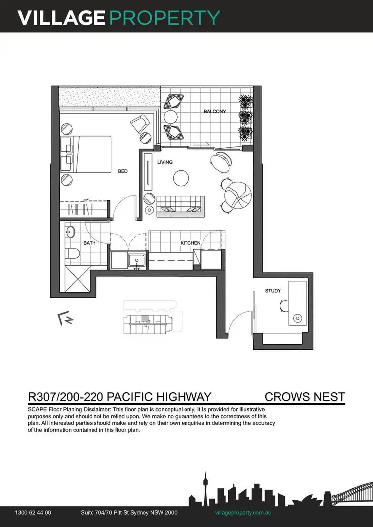 Floorplan of Homely apartment listing, R307/200-220 Pacific Highway, Crows Nest NSW 2065