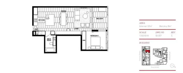 Floorplan of Homely apartment listing, S303/178 Thomas Street, Haymarket NSW 2000