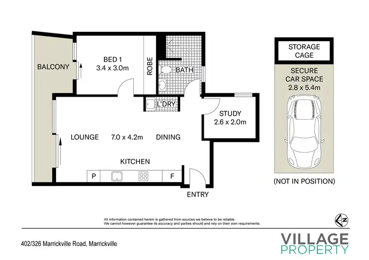 Floorplan of Homely apartment listing, 402/326 Marrickville Road, Marrickville NSW 2204