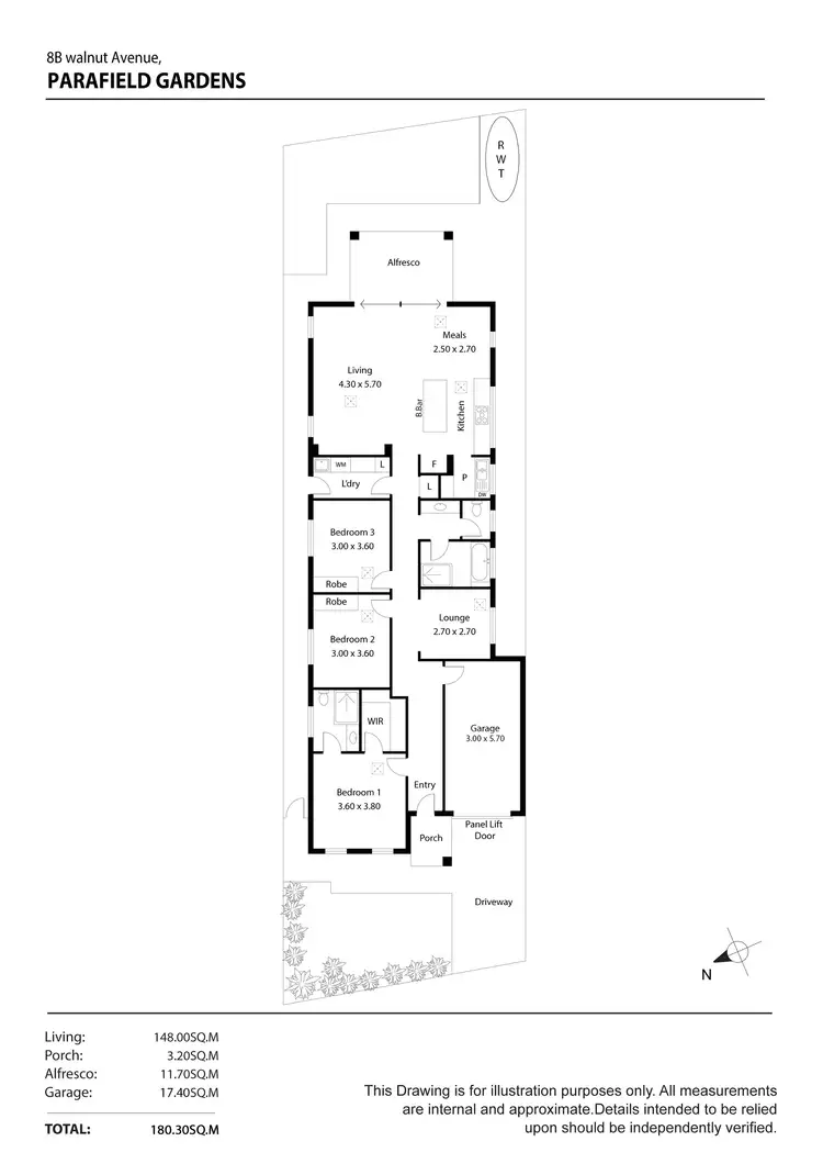 Floorplan of Homely house listing, 8B Walnut Avenue, Parafield Gardens SA 5107