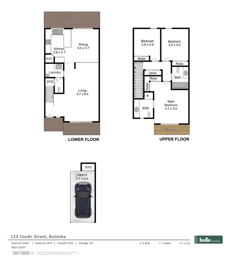 Floorplan of Homely townhouse listing, 123 Coutts Street, Bulimba QLD 4171