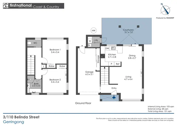 Floorplan of Homely townhouse listing, 3/110 Belinda Street, Gerringong NSW 2534