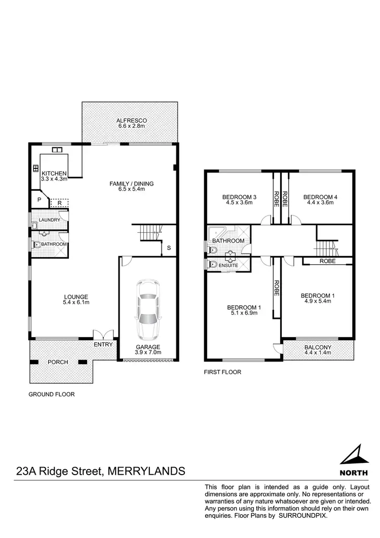 Floorplan of Homely semi-detached listing, 23A Ridge Street, Merrylands NSW 2160
