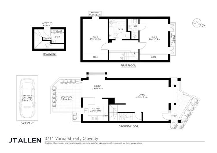 Floorplan of Homely townhouse listing, 3/11 Varna Street, Clovelly NSW 2031
