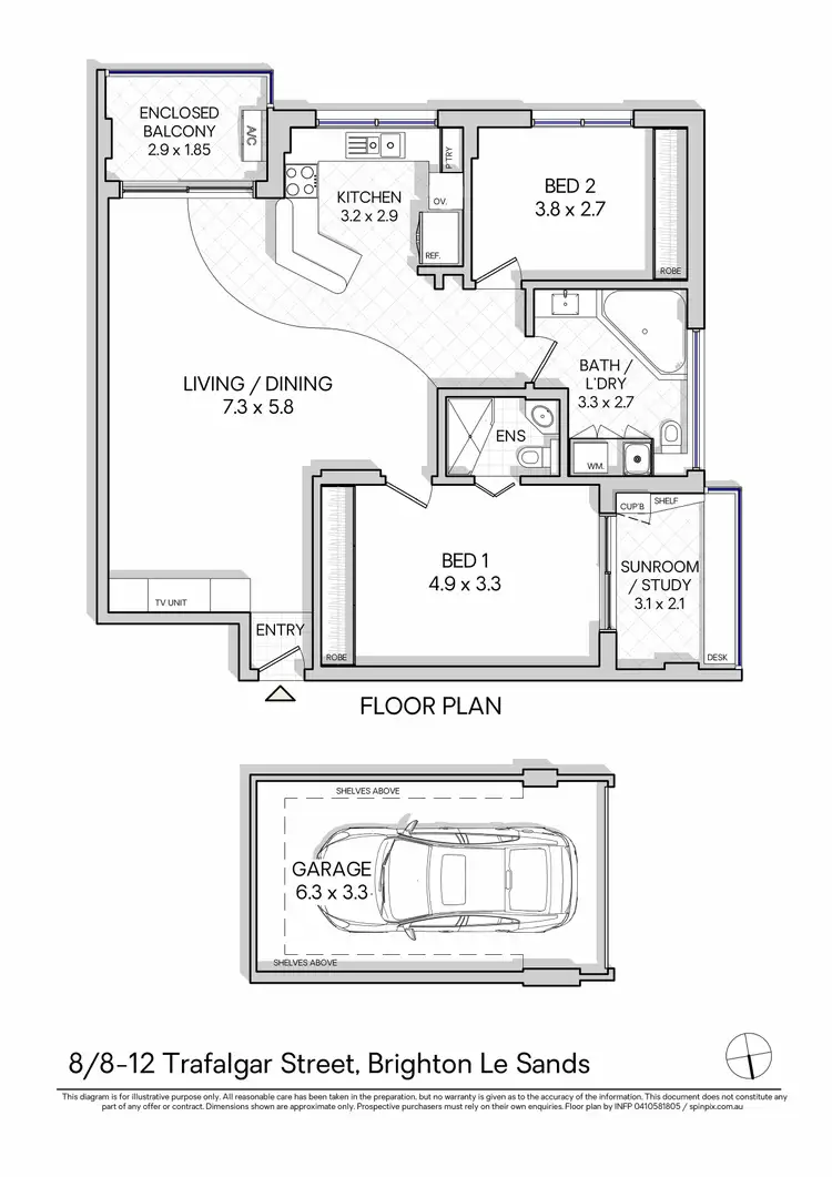 Floorplan of Homely apartment listing, 8/8 Trafalgar Street, Brighton-Le-Sands NSW 2216