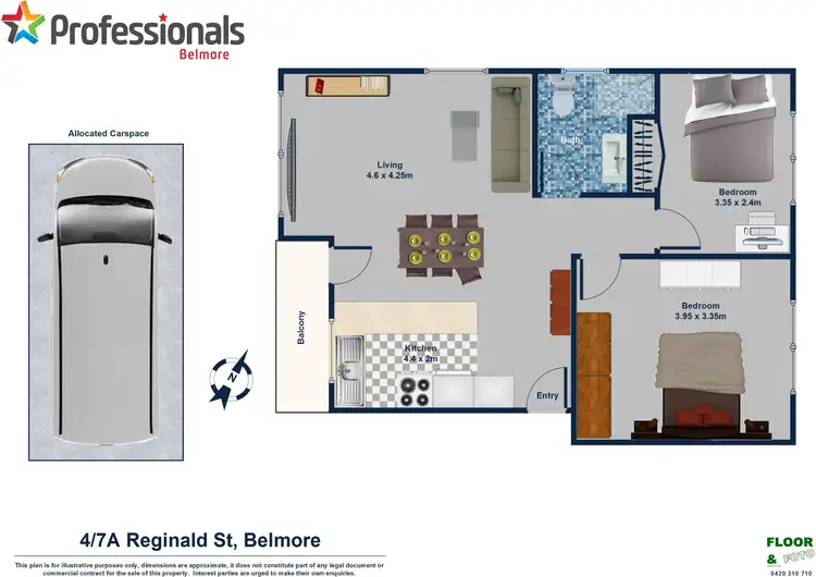 Floorplan of Homely apartment listing, 4/7A Reginald Avenue, Belmore NSW 2192