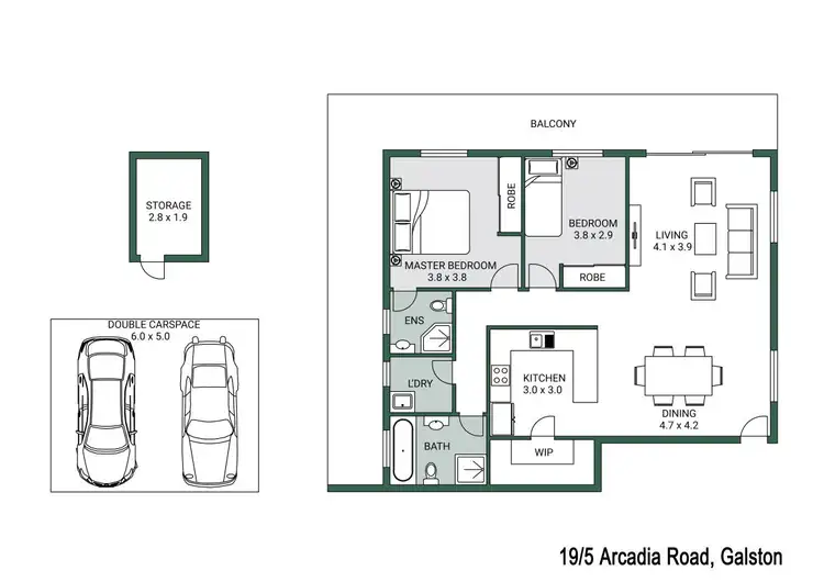 Floorplan of Homely apartment listing, 19/5 Arcadia Road, Galston NSW 2159