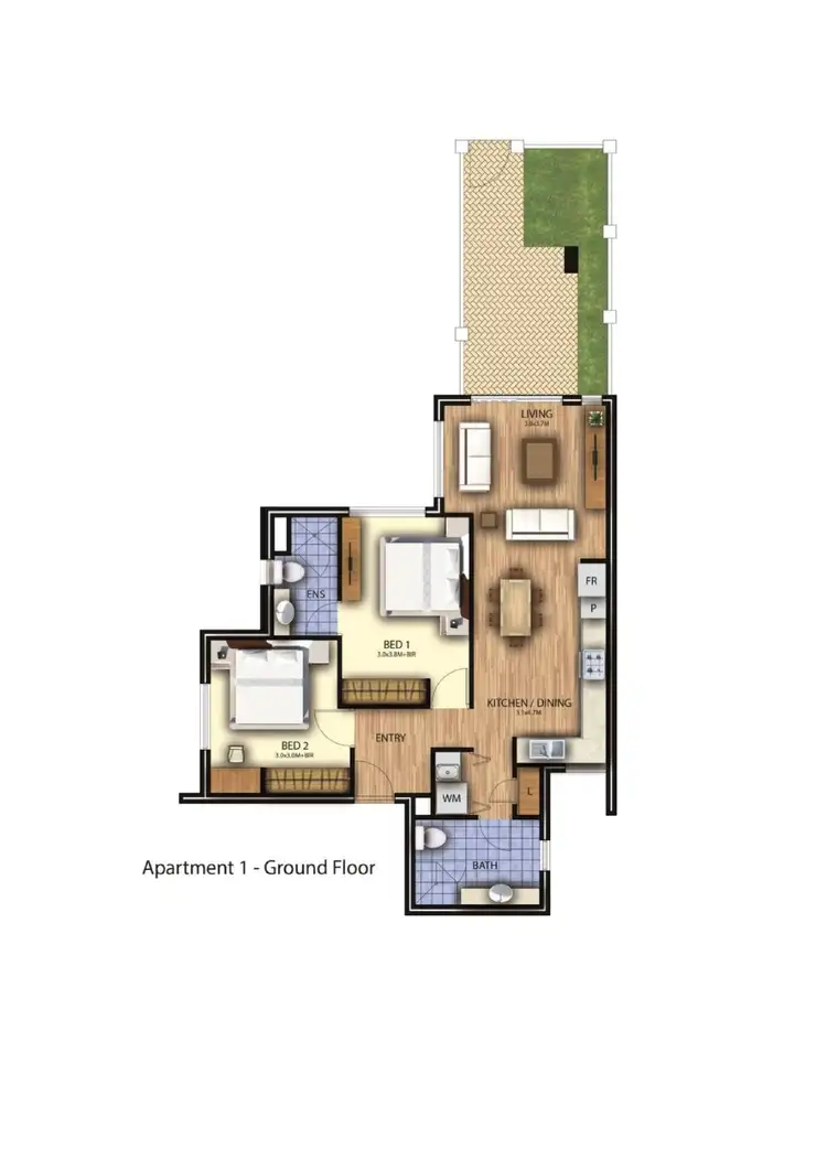 Floorplan of Homely apartment listing, 1/3 Beverley Road, Cloverdale WA 6105