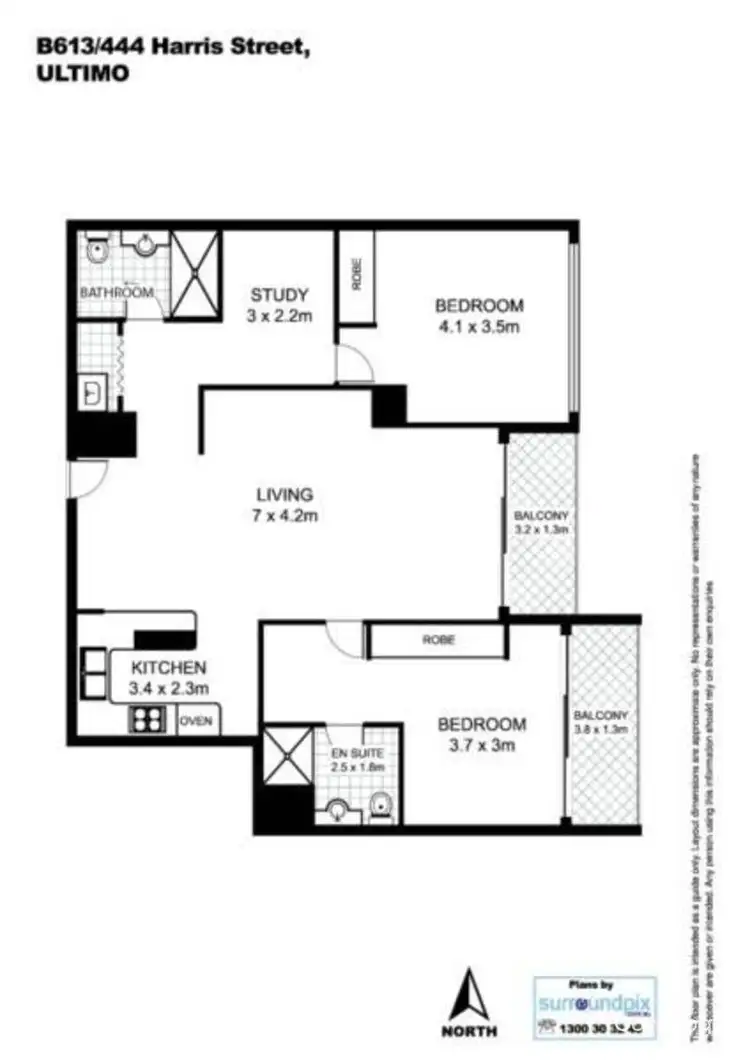 Floorplan of Homely apartment listing, 613/444 Harris Street, Ultimo NSW 2007