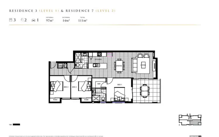 Floorplan of Homely apartment listing, Level 1/3/54 Brookfield Road, Kedron QLD 4031