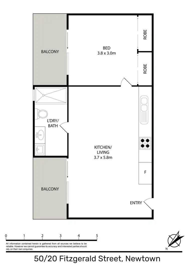 Floorplan of Homely apartment listing, 50/20 Fitzgerald Street, Newtown NSW 2042