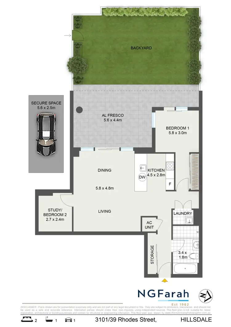 Floorplan of Homely apartment listing, 3101/39 Rhodes Street, Hillsdale NSW 2036