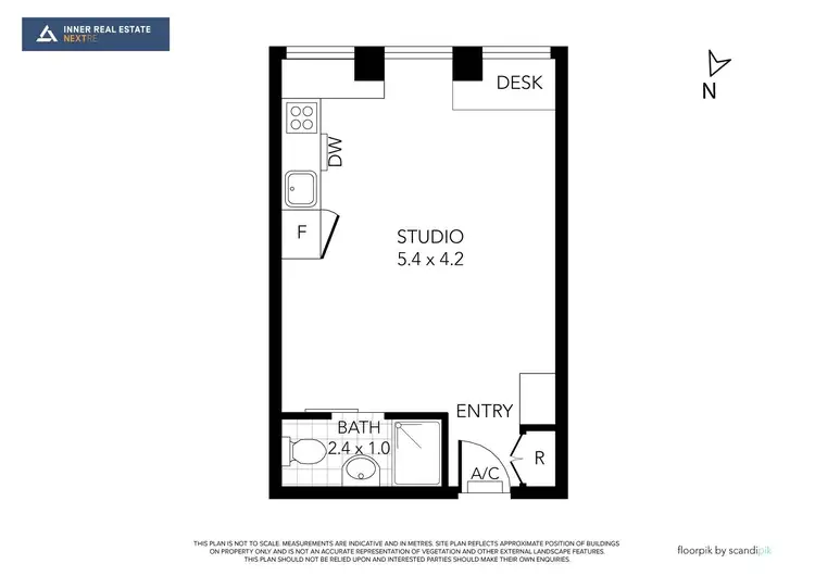Floorplan of Homely studio listing, 1306/480 Collins Street, Melbourne VIC 3000