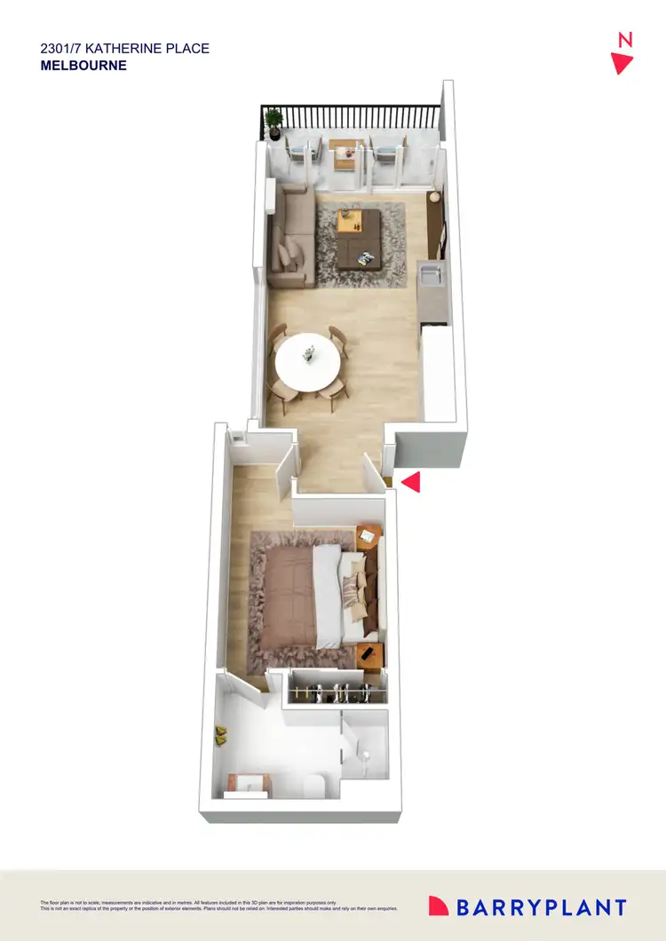 Floorplan of Homely apartment listing, 2301/7 Katherine Place, Melbourne VIC 3000