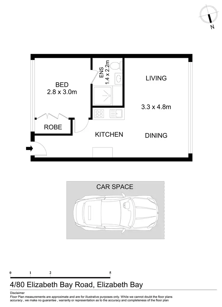 Floorplan of Homely apartment listing, 4/80 Elizabeth Bay Road, Elizabeth Bay NSW 2011