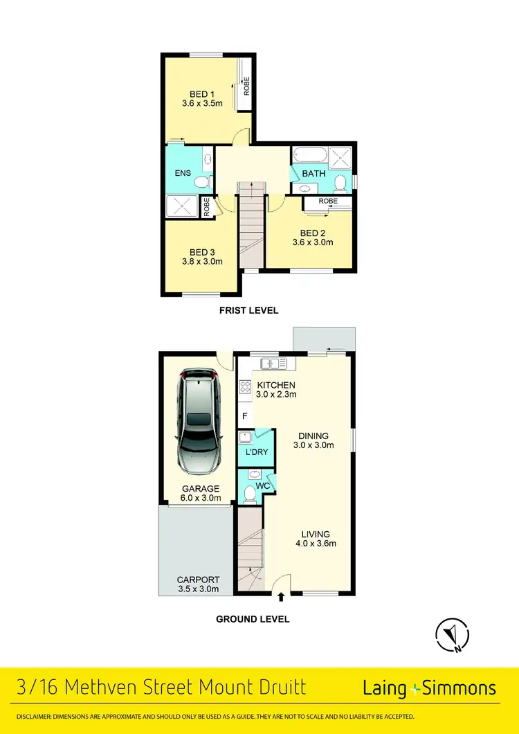 Floorplan of Homely townhouse listing, 3/16 Methven Street, Mount Druitt NSW 2770