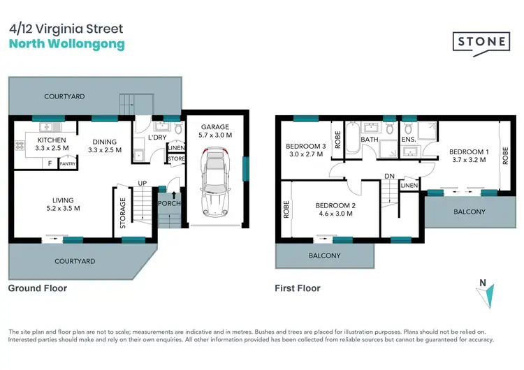 Floorplan of Homely townhouse listing, 4/12 Virginia Street, North Wollongong NSW 2500