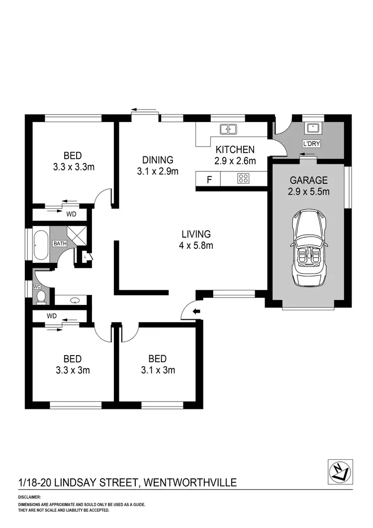 Floorplan of Homely villa listing, 1/18-20 Lindsay Street, Wentworthville NSW 2145