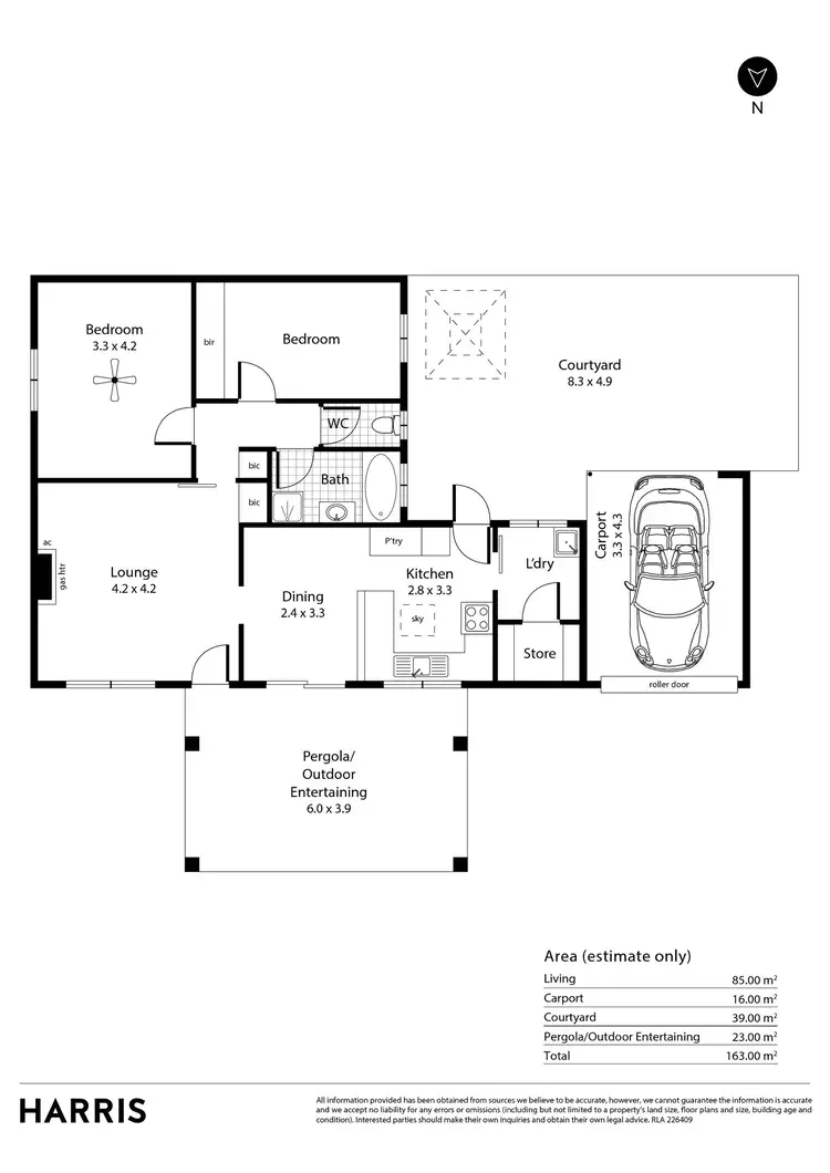 Floorplan of Homely unit listing, 1/7 Orchard Avenue, Everard Park SA 5035