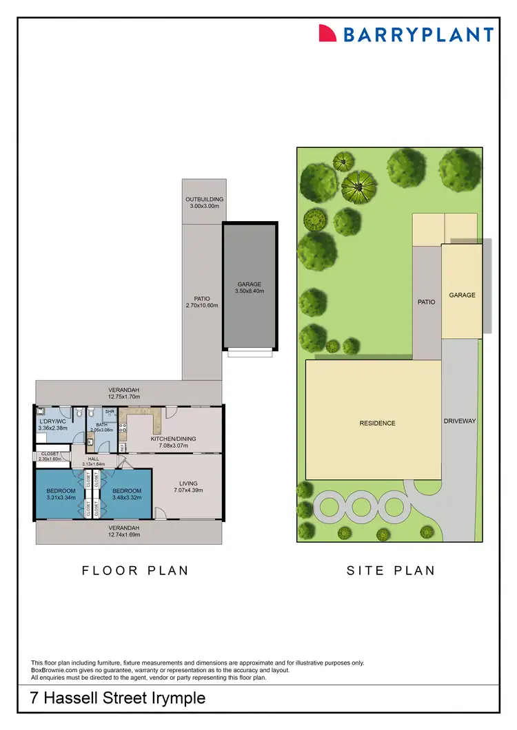 Floorplan of Homely house listing, 7 Hassell Street, Irymple VIC 3498