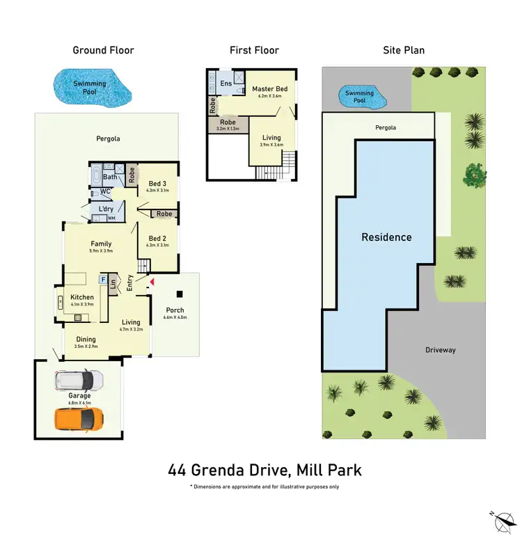Floorplan of Homely house listing, 44 Grenda Drive, Mill Park VIC 3082