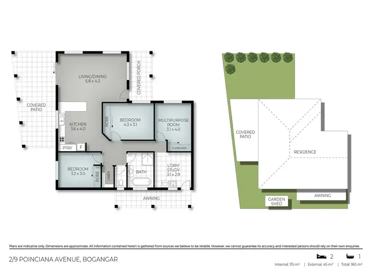 Floorplan of Homely semi-detached listing, 2/9 Poinciana Avenue, Bogangar NSW 2488