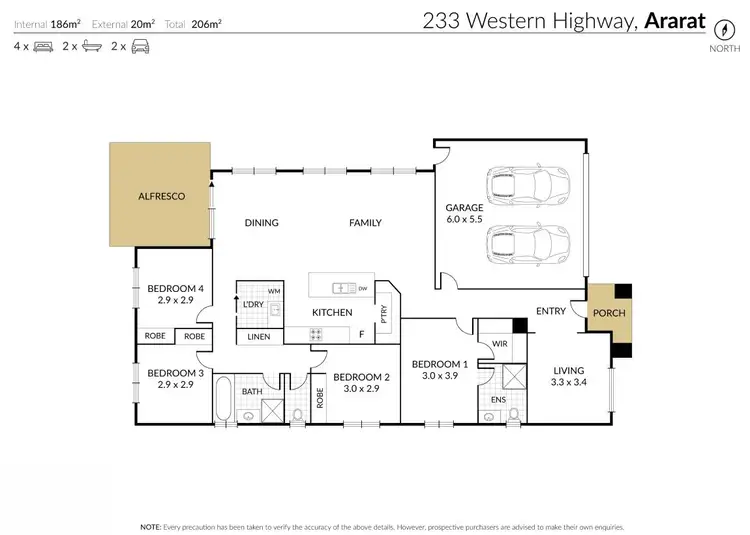 Floorplan of Homely house listing, 233 Western Highway, Ararat VIC 3377