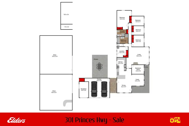 Floorplan of Homely house listing, 301 Princes Highway, Sale VIC 3850