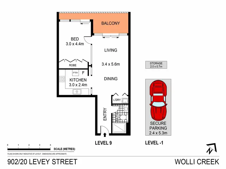 Floorplan of Homely apartment listing, 902/20 Levey Street, Wolli Creek NSW 2205