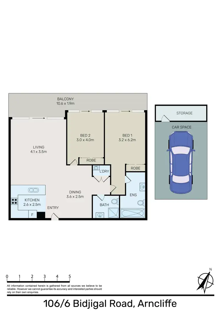Floorplan of Homely apartment listing, 106/6 Bidjigal Road, Arncliffe NSW 2205
