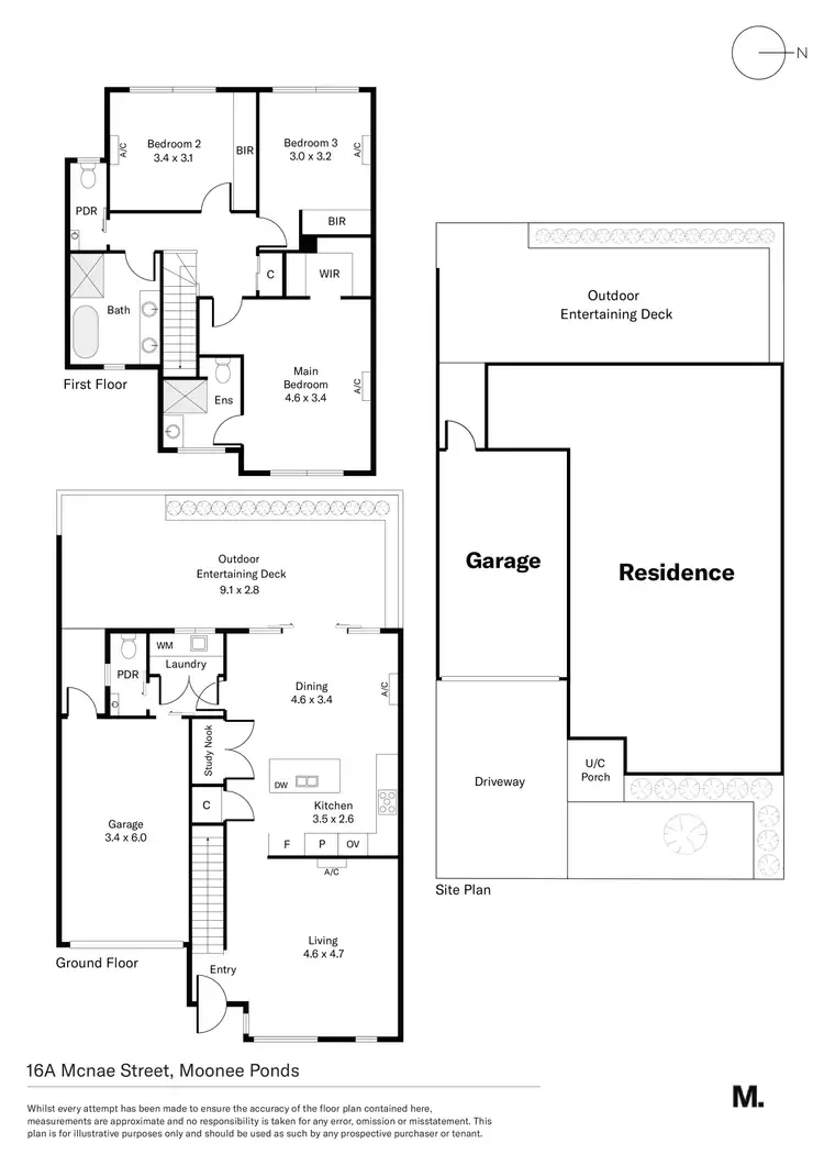 Floorplan of Homely townhouse listing, 16A McNae Street, Moonee Ponds VIC 3039