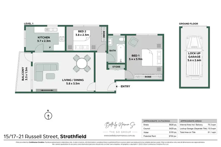Floorplan of Homely apartment listing, 15/17-21 Russell Street, Strathfield NSW 2135