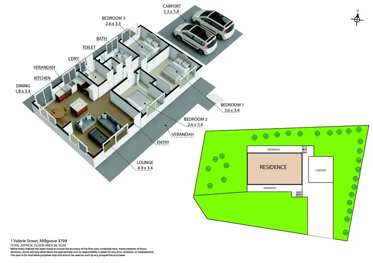 Floorplan of Homely house listing, 1 Valerie Street, Millgrove VIC 3799