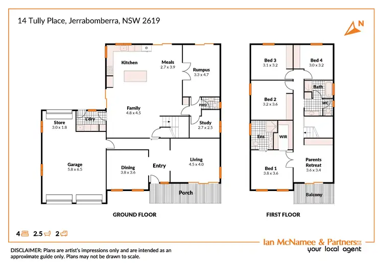 Floorplan of Homely house listing, 14 Tully Place, Jerrabomberra NSW 2619