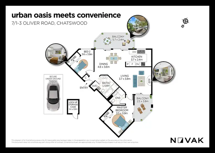 Floorplan of Homely apartment listing, 7/1 Oliver Road, Chatswood NSW 2067