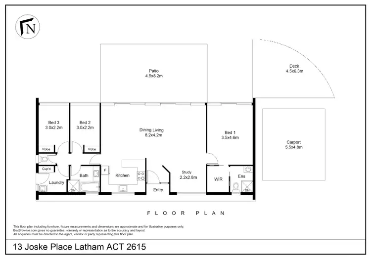 Floorplan of Homely house listing, 13 Joske Place, Latham ACT 2615