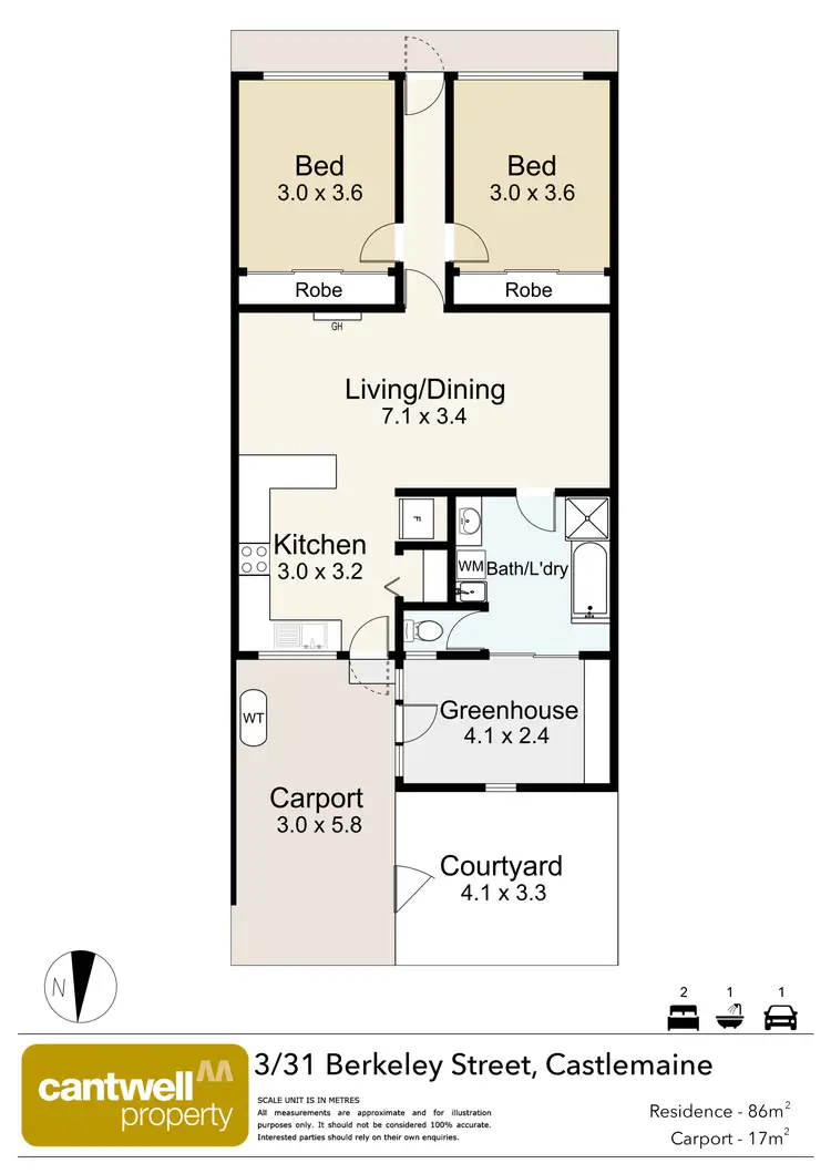 Floorplan of Homely unit listing, 3/31 Berkeley Street, Castlemaine VIC 3450
