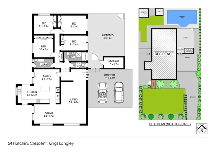 Floorplan of Homely house listing, 54 Hutchins Crescent, Kings Langley NSW 2147