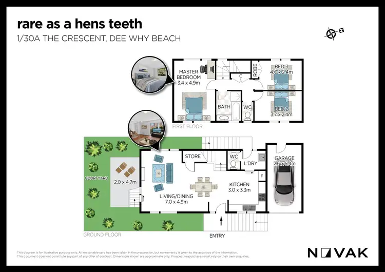 Floorplan of Homely townhouse listing, 1/30A The Crescent, Dee Why Beach NSW 2099