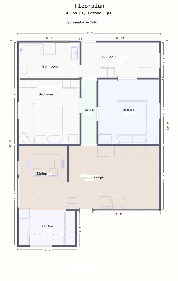Floorplan of Homely rural property listing, 4 Don Street, Lowood QLD 4311