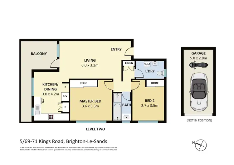 Floorplan of Homely apartment listing, 5/69-71 Kings Road, Brighton-Le-Sands NSW 2216