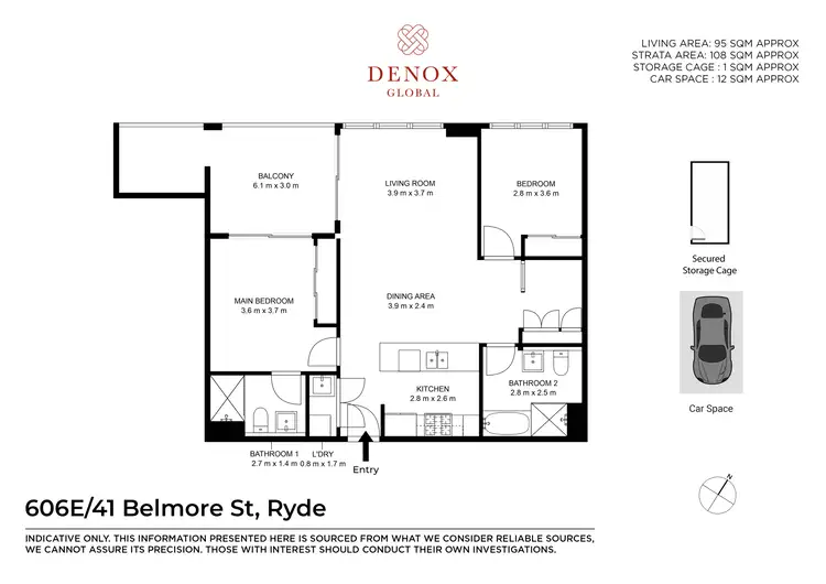 Floorplan of Homely apartment listing, 606E/41 Belmore Street, Ryde NSW 2112
