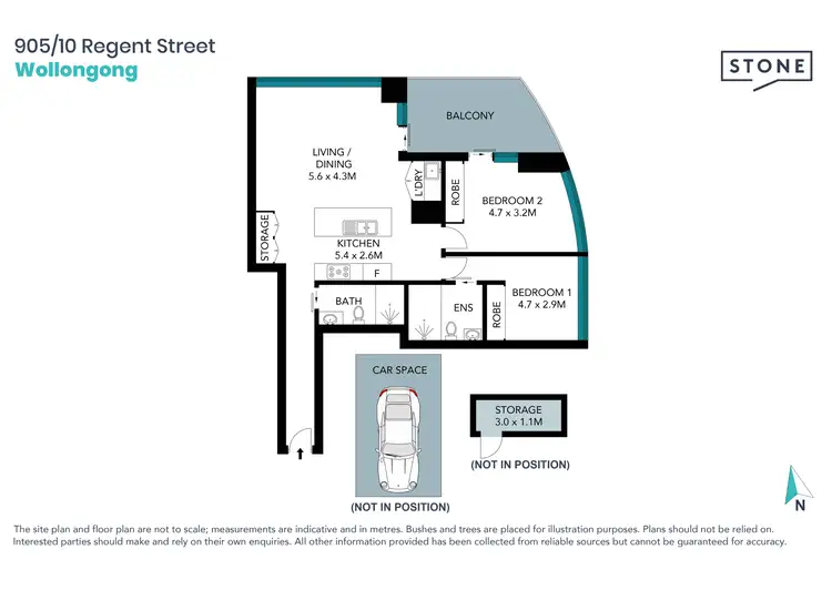 Floorplan of Homely apartment listing, 905/10 Regent Street, Wollongong NSW 2500