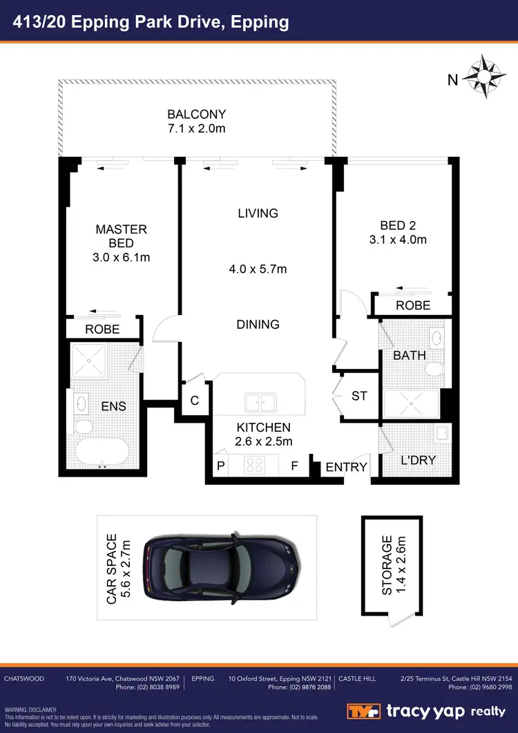 Floorplan of Homely apartment listing, 413/20 Epping Park Drive, Epping NSW 2121