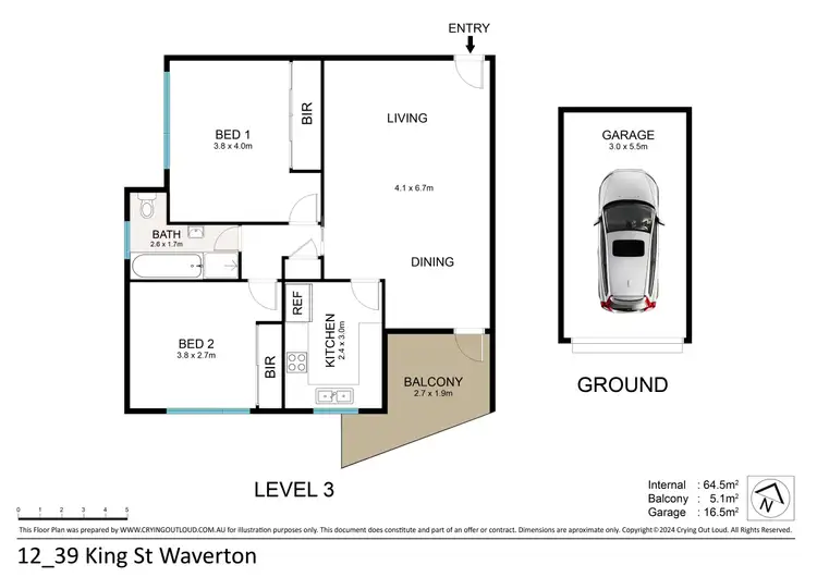 Floorplan of Homely apartment listing, 12/39 King Street, Waverton NSW 2060