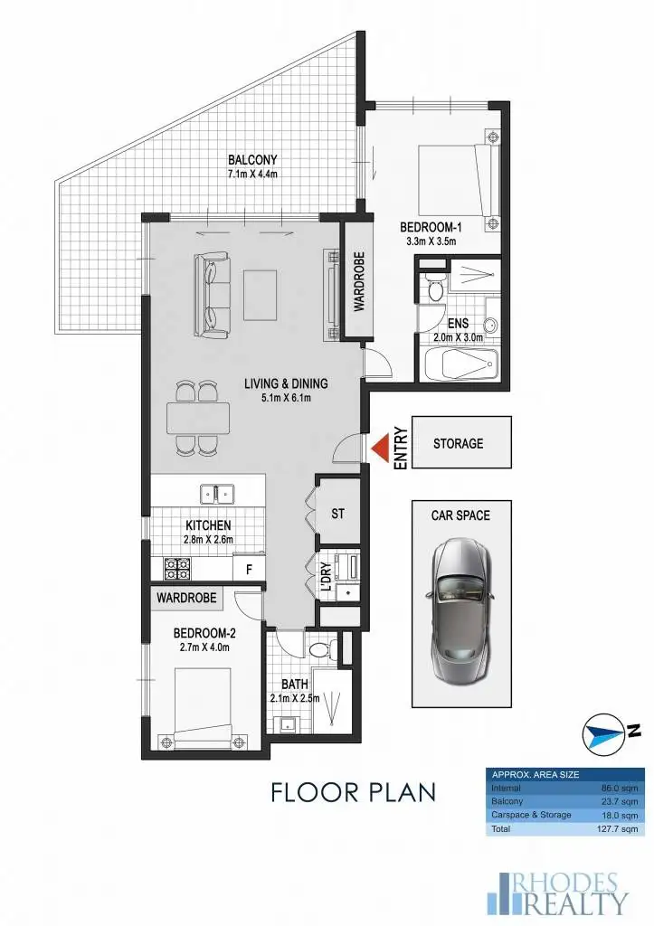 Floorplan of Homely apartment listing, 501/19 Shoreline Drive, Rhodes NSW 2138