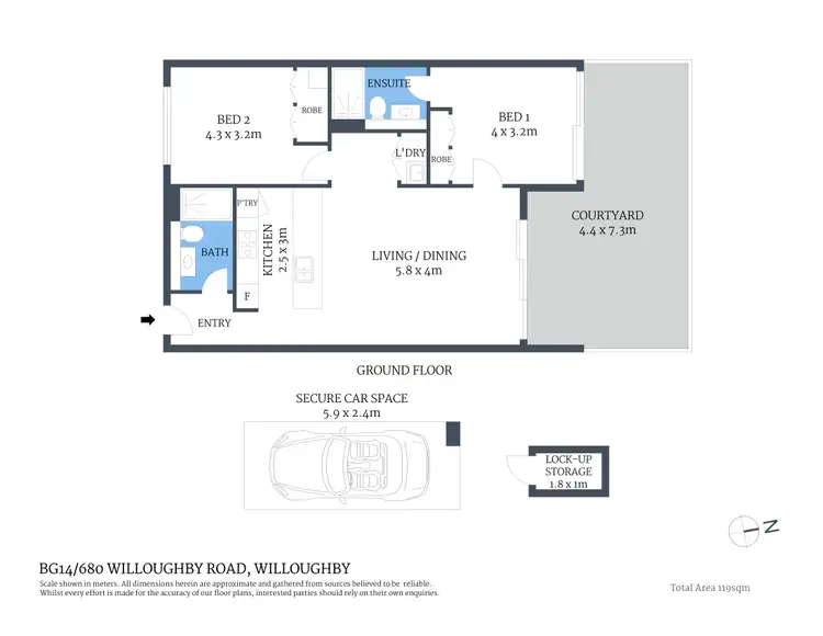 Floorplan of Homely apartment listing, BG14/680 Willoughby Road, Willoughby NSW 2068