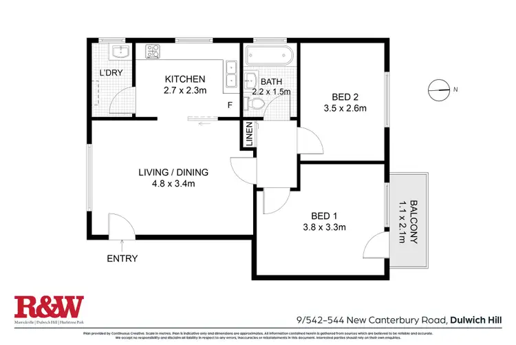 Floorplan of Homely apartment listing, 9/542 New Canterbury Road, Dulwich Hill NSW 2203
